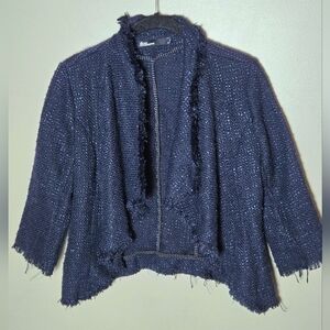 Anthropologie Dear Creatures Open Dark Academia Tweed Blazer, Small